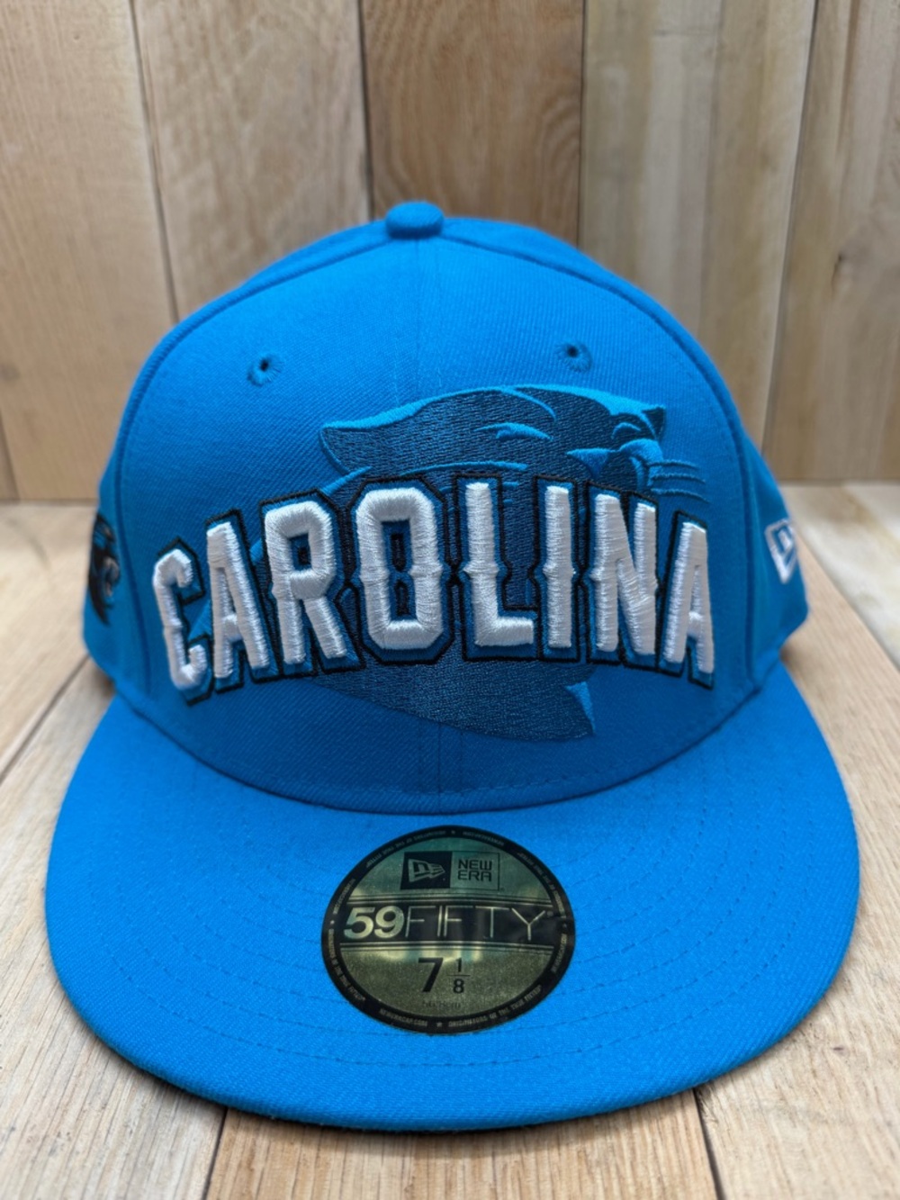 Carolina Panthers Blue 2012 NFL Draft New Era 5950 Fitted Hat Cap Size 7 1/8